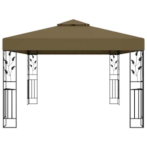 Altán s dvojitou střechou 3 x 4 m taupe 180 g/m² - obrázek 3