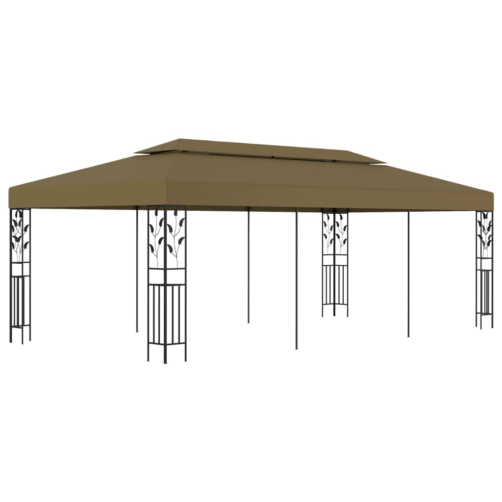 vidaXL Pavilion, gri taupe, 6 x 3 m, 180 g/m²