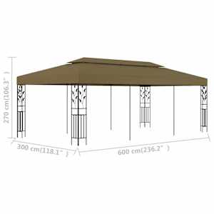 Altán 6 x 3 m taupe 180 g/m² - obrázek 6