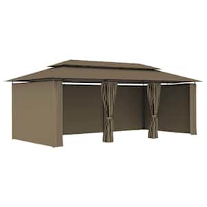 Altán se závěsy 600 x 298 x 270 cm taupe 180 g/m² - obrázek 2