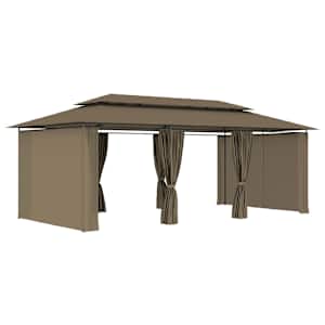 Altán se závěsy 600 x 298 x 270 cm taupe 180 g/m² - obrázek 3