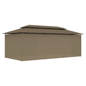 Altán se závěsy 600 x 298 x 270 cm taupe 180 g/m² - obrázek 4