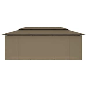 Altán se závěsy 600 x 298 x 270 cm taupe 180 g/m² - obrázek 5