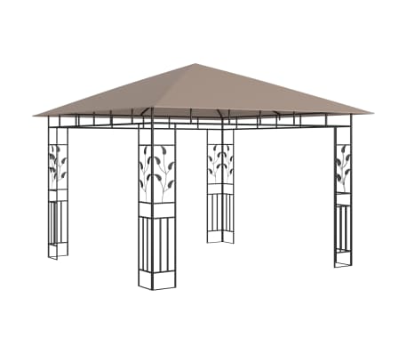 vidaXL Pavillon mit Moskitonetz 3x3x2,73 m Taupe 180 g/m²