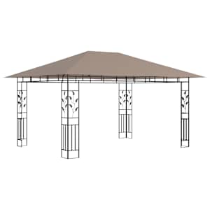 Altán s moskytiérou 4 x 3 x 2,73 m taupe 180 g/m² - obrázek 2