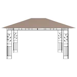 Altán s moskytiérou 4 x 3 x 2,73 m taupe 180 g/m² - obrázek 3