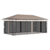 vidaXL varjualune s&auml;&auml;sev&otilde;rguga, 6x3x2,73 m, pruunikashall, 180 g/m&sup2;