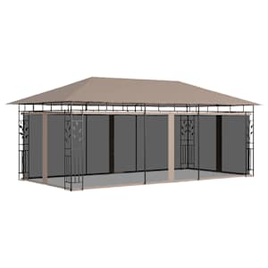 Altán s moskytiérou 6 x 3 x 2,73 m taupe 180 g/m² - obrázek 1