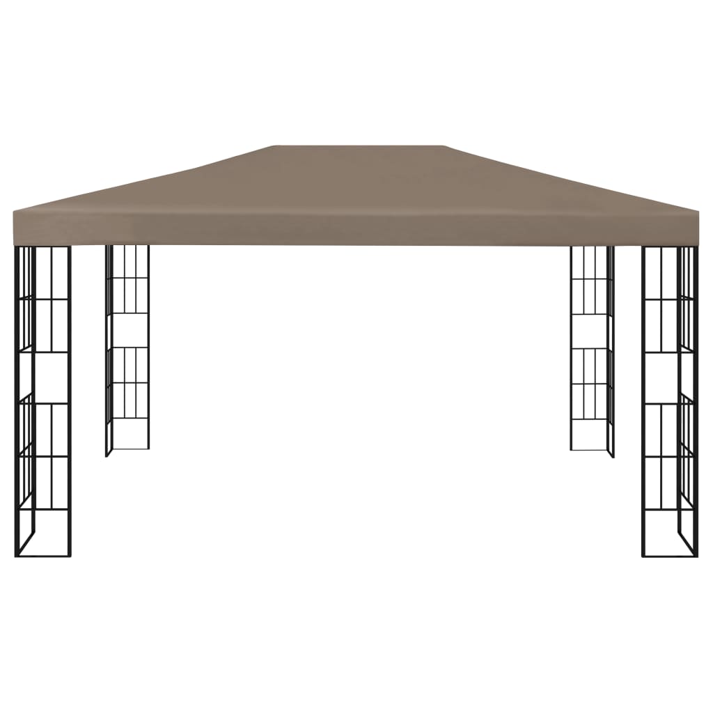 vidaXL dārza nojume, 4x3 m, pelēkbrūna