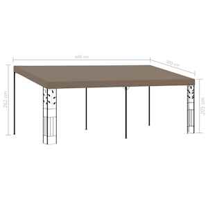 Altán ke zdi 6 x 3 x 2,5 m taupe - obrázek 6
