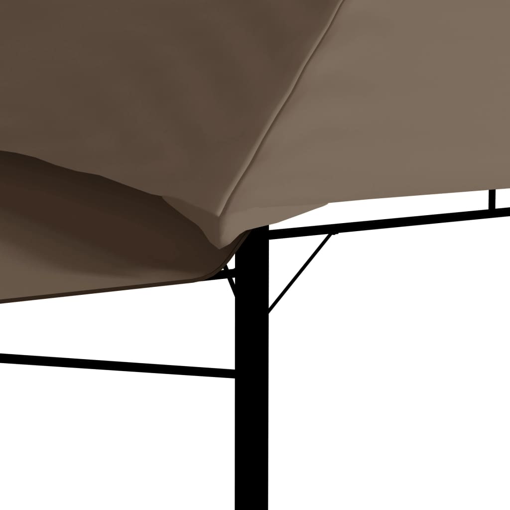 Pavilion extinsii duble acoperiș gri taupe 3x3x2,75 m 180 g/m²