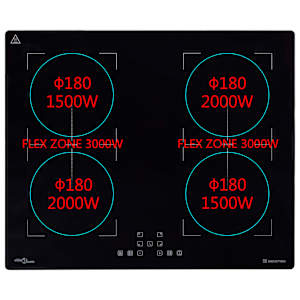 vidaXL Induksjonstopp Flexizone berøringskontroll 3000 W 60 cm