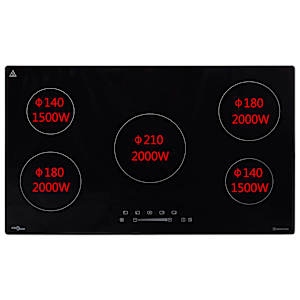 vidaXL Einbau-Induktionskochfeld Touch Control Glas 2000 W 86 cm