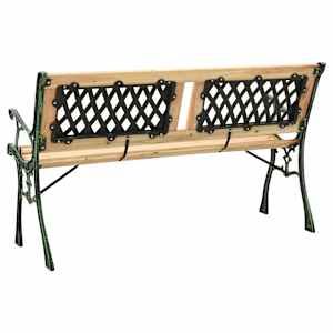 Zahradní lavice 122 cm litina a masivní jedlové dřevo - obrázek 4