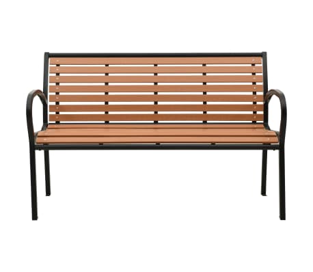 vidaXL Hagebenk 125 cm stål og WPC svart og brun