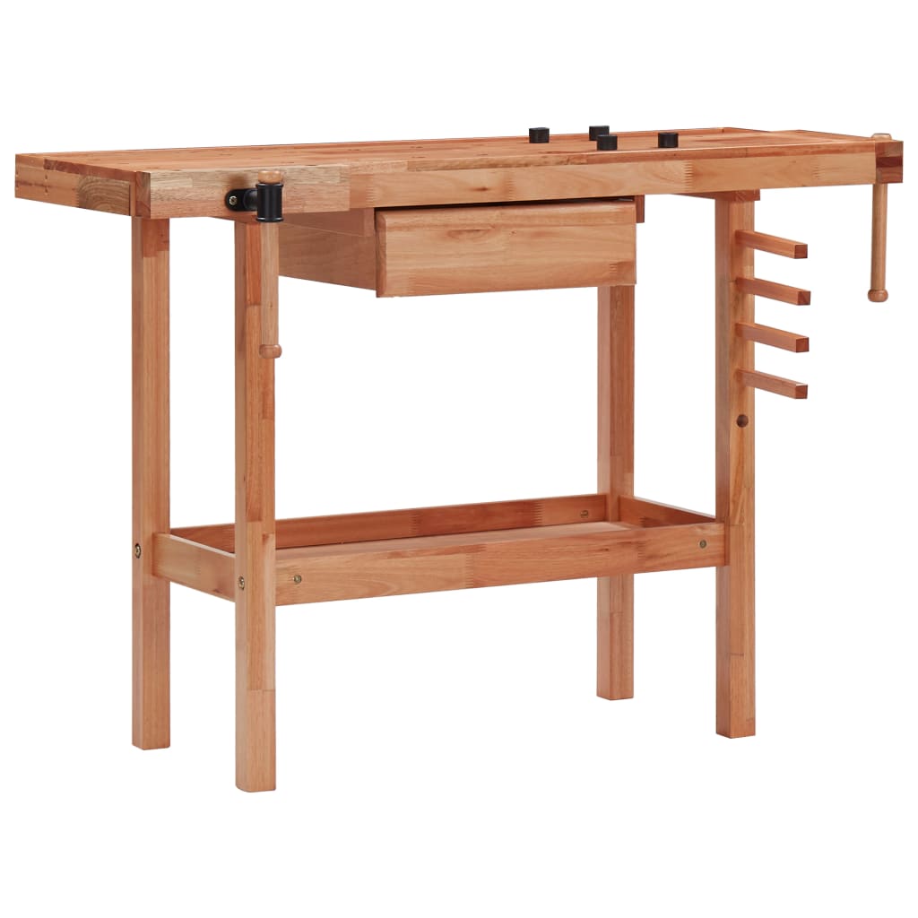 

vidaXL Carpentry Workbench with Drawer and 2 Vices Hardwood