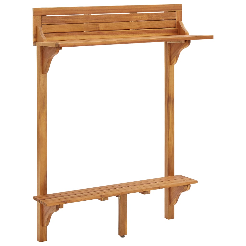 vidaXL Masă de bar pentru balcon, 90x37x122,5 cm, lemn masiv de acacia vidaxl.ro