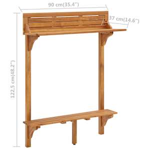 Barový stolek na balkon 90 x 37 x 122,5 cm masivní akácie - obrázek 9