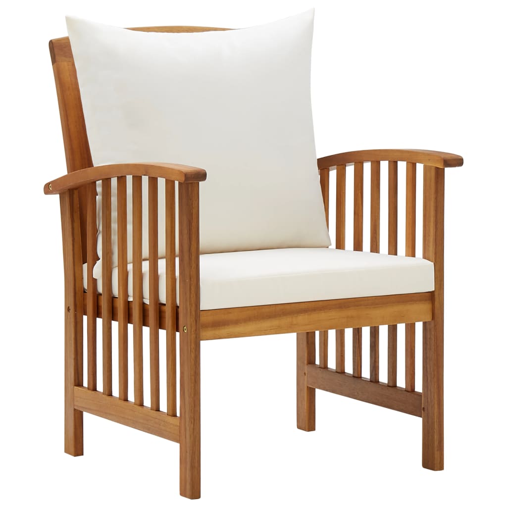 vidaXL Tuinstoelen 2 st met kussens massief acaciahout afbeelding