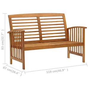 Zahradní lavice 119 cm masivní akáciové dřevo - obrázek 7