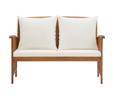 vidaXL Garden Bench with Cushions 119 cm Solid Acacia Wood