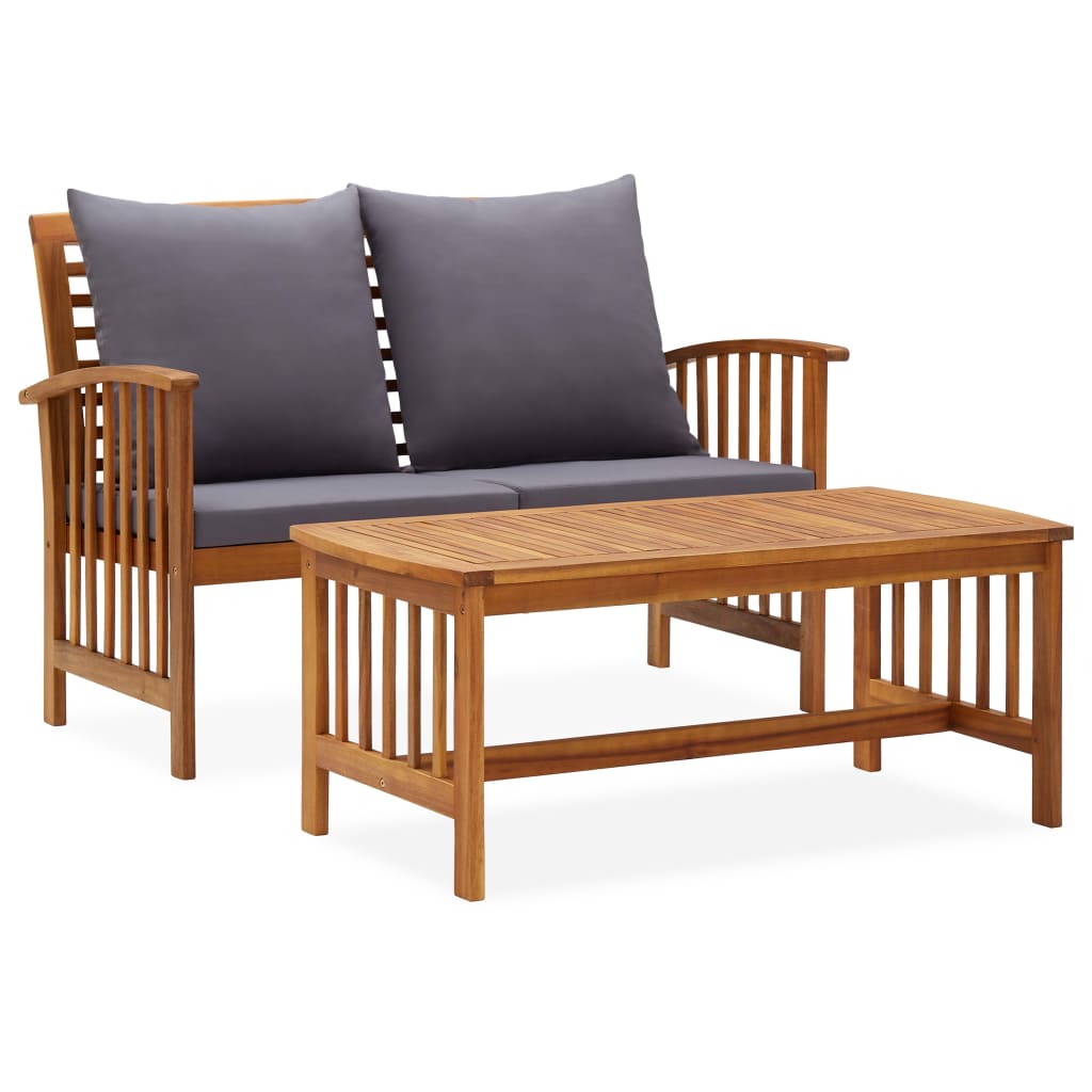 Photos - Garden Furniture VidaXL 2 Piece Patio Lounge Set with Cushions Solid Acacia Wood 