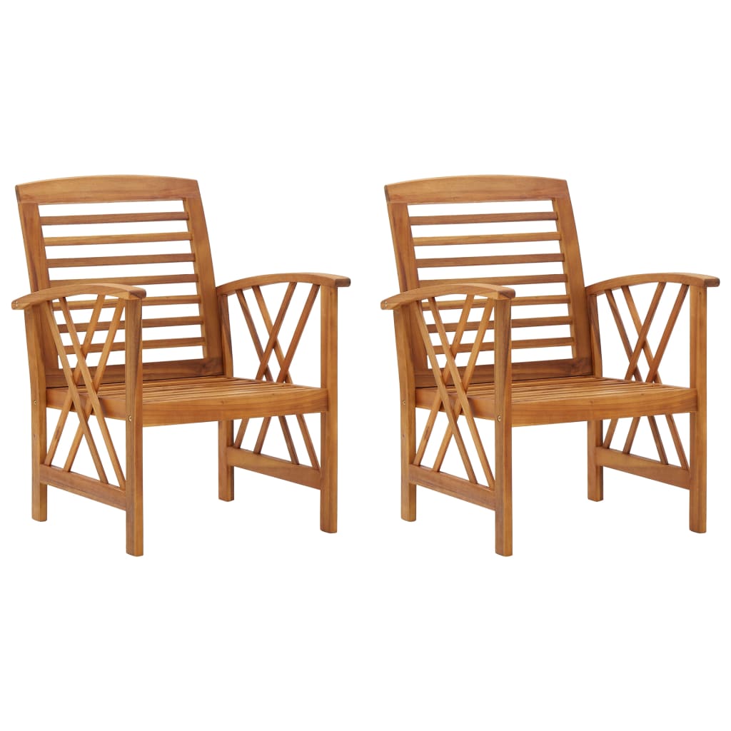 Photos - Garden Furniture VidaXL Patio Chairs 2 pcs Solid Acacia Wood 