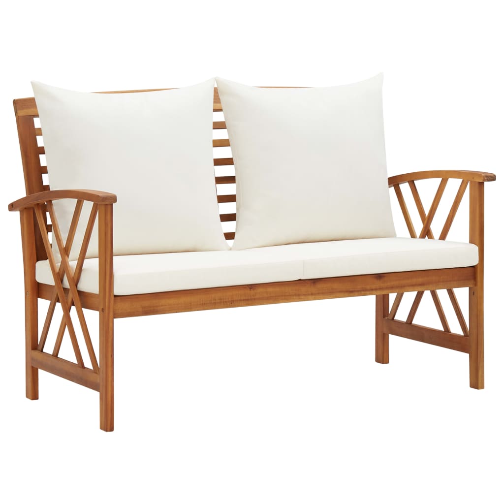 

vidaXL Patio Bench with Cushions 46.9" Solid Acacia Wood