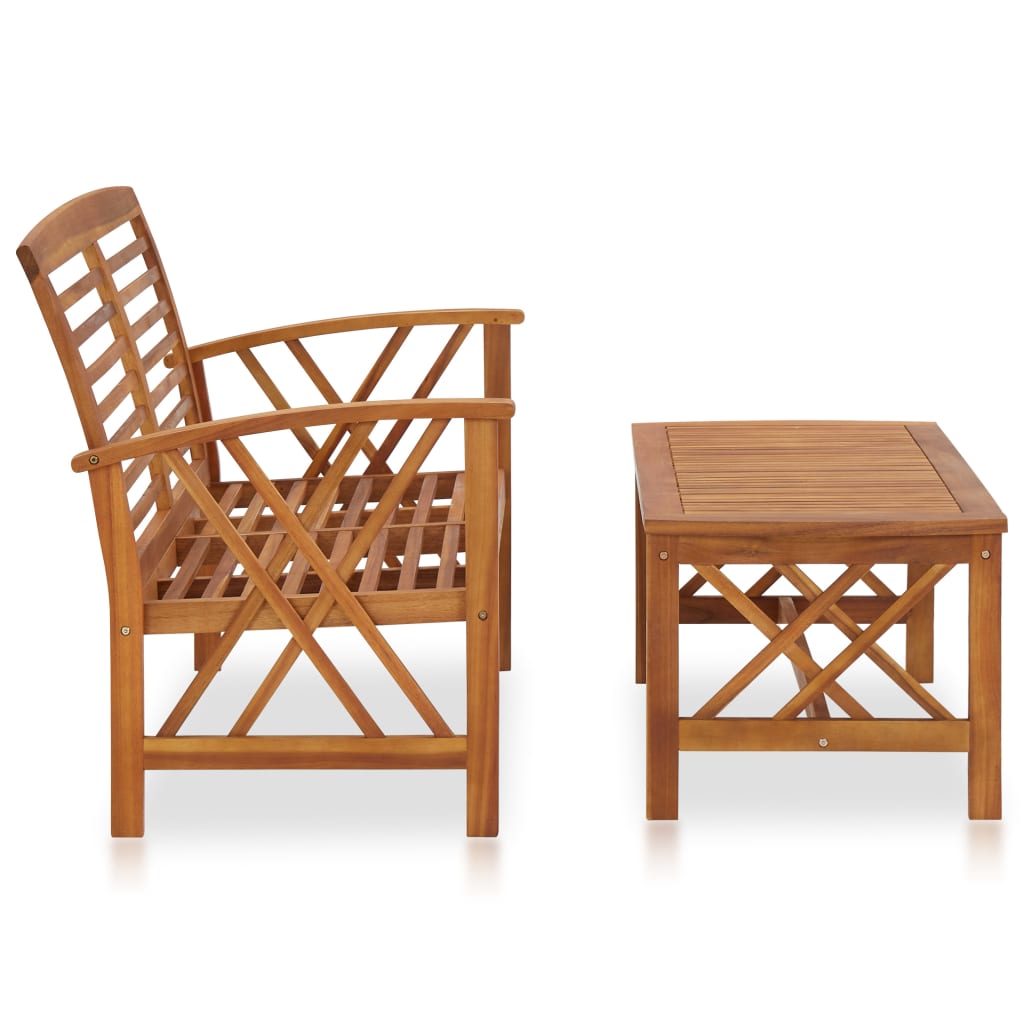 vidaXL Set mobilier de grădină, 2 piese, lemn masiv de acacia