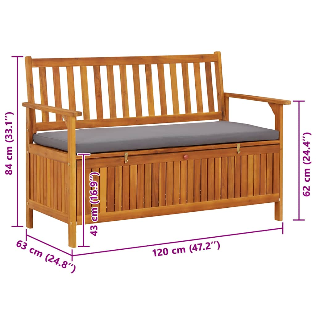 Tuinopbergbank 120 cm massief acaciahout image 13