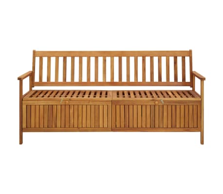 vidaXL Akazie Massiv Gartenbank Stauraum 170cm Auflagenbox Truhenbank