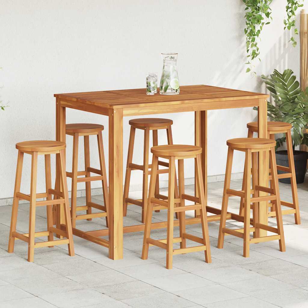 vidaXL Taburete de bar, 6 buc., lemn masiv de acacia