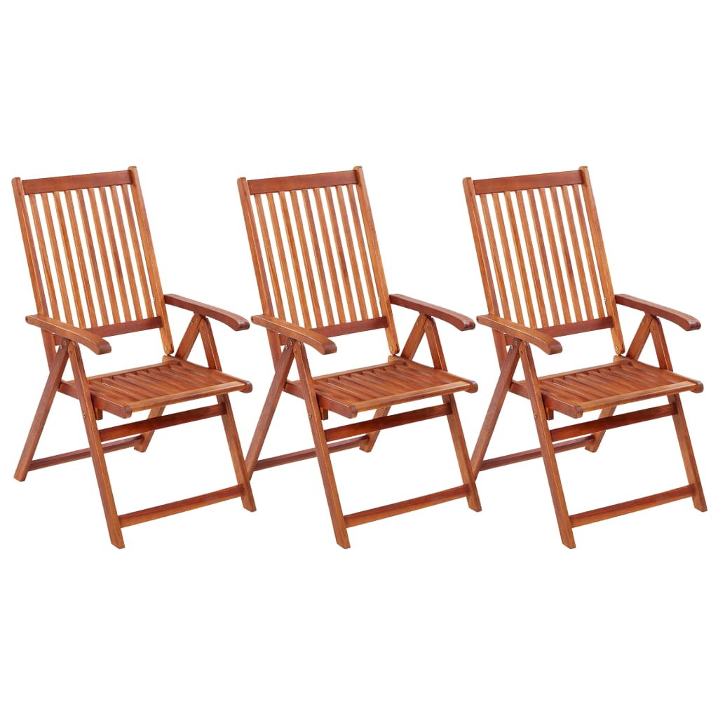 Photos - Garden Furniture VidaXL Folding Patio Chairs 3 pcs Solid Acacia Wood 