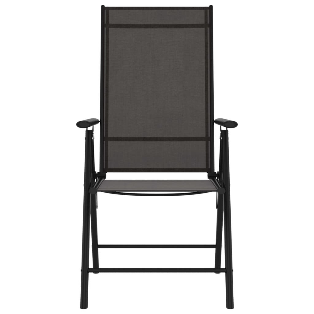 vidaXL Sulankstomos sodo kėdės, 8vnt., juodos spalvos, tekstilenas