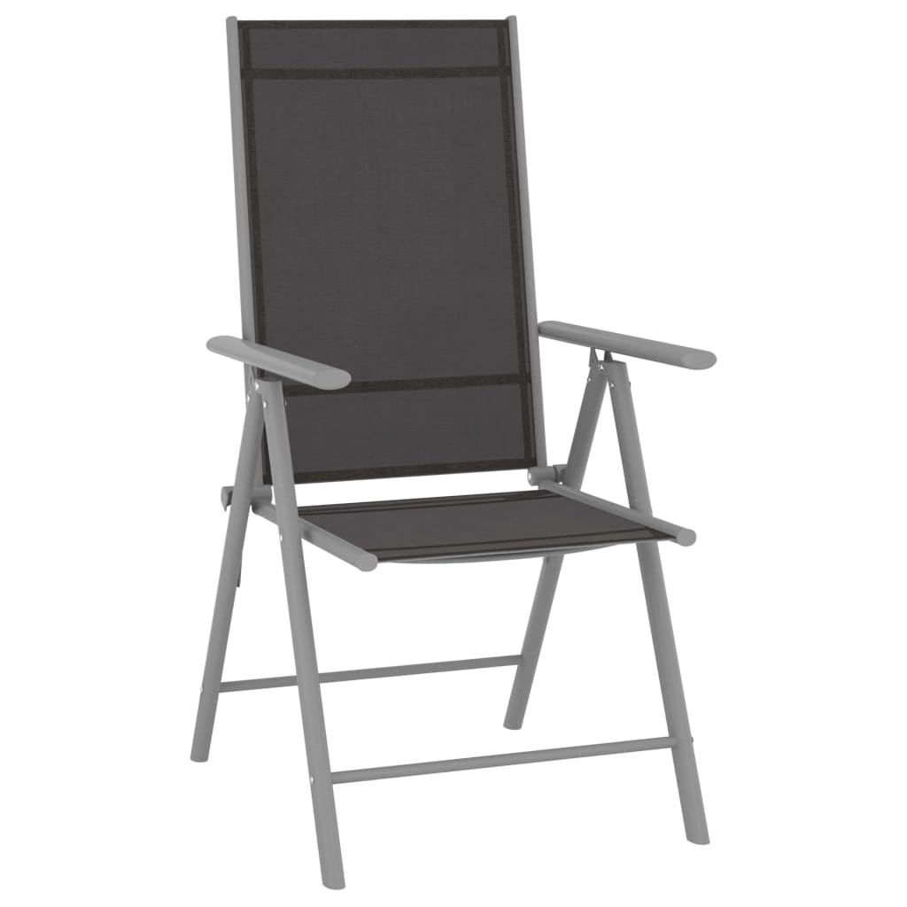 

vidaXL Tuinstoelen 8 st inklapbaar textileen zwart