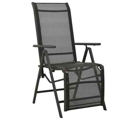 vidaXL Reclining Garden Chairs 2pcs Textilene and Aluminium Black