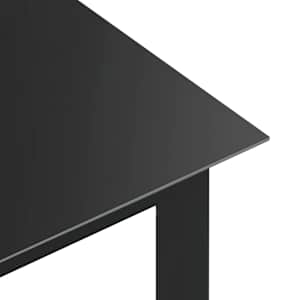 Zahradní stůl černý 150 x 90 x 74 cm hliník a sklo - obrázek 4