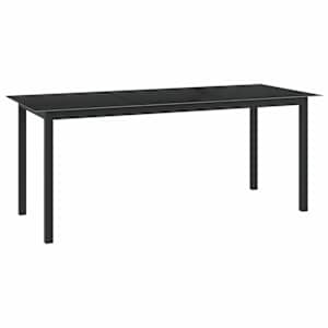 Vrtna miza črna 190x90x74 cm aluminij in steklo