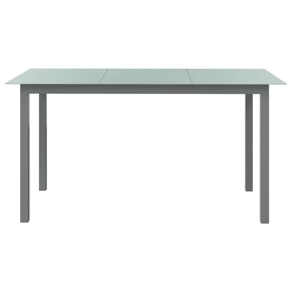 Thumbnail - vidaXL Gartentisch Hellgrau 150x90x74 cm Aluminium und Glas