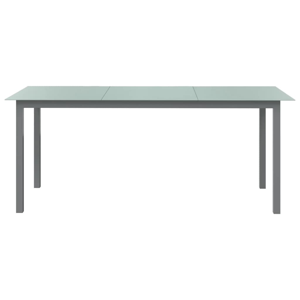 vidaXL Tuintafel 190x90x74 cm aluminium en glas lichtgrijs afbeelding