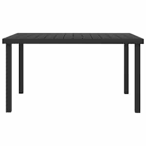 vidaXL Tuintafel 140x90x74 cm aluminium en HKC zwart