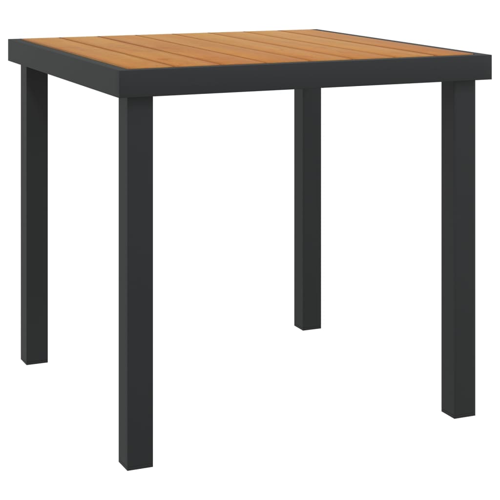 vidaXL Puutarhapöytä ruskea 78,5×78,5×74 cm alumiini ja WPC