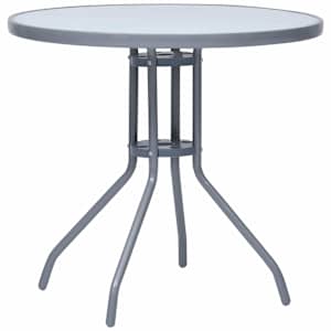 vidaXL aialaud, helehall, 80 cm, teras ja klaas