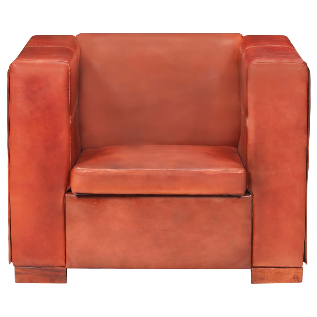 vidaXL Fauteuil Marron foncé Cuir véritable