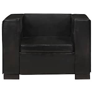 vidaXL Eenzitsbank echt leer zwart