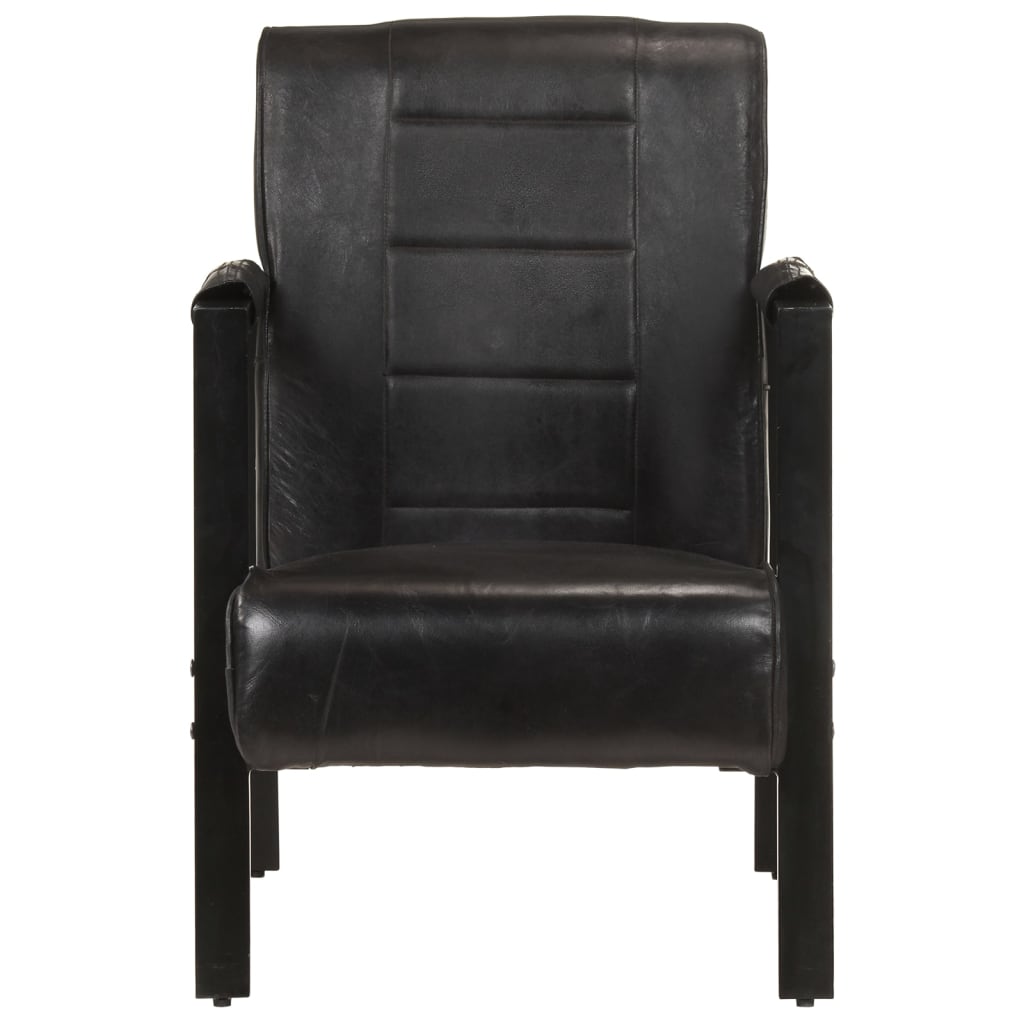 vidaXL fekete valódi kecskebőr fotel 60 x 80 x 87 cm