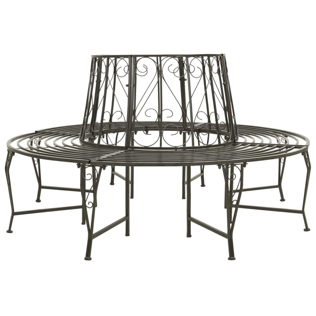  Garden Tree Bench Outdoor Bench Chair Balcony Patio Bench Seat Steel vidaXL