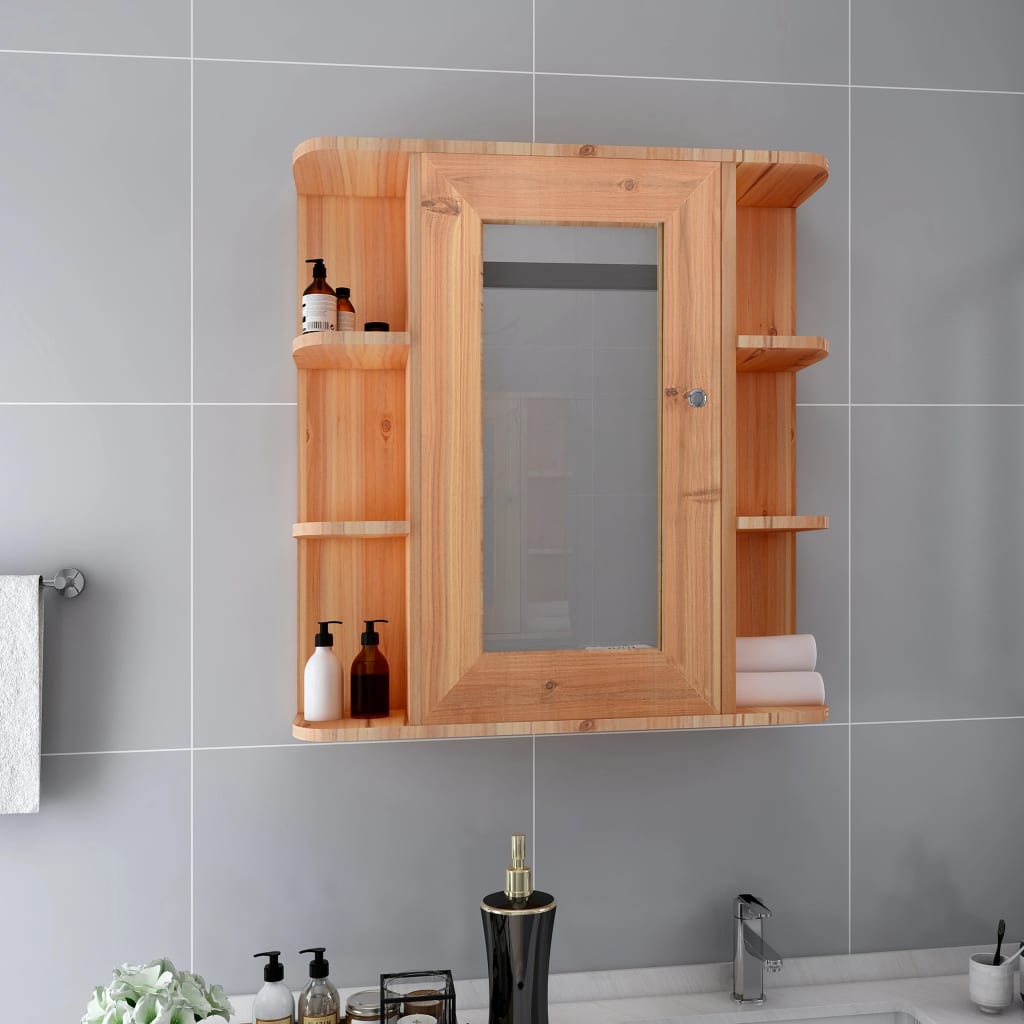  Kúpeľňová skrinka so zrkadlom, dub 66x17x63 cm, MDF