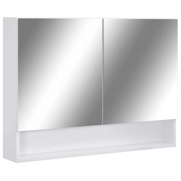vidaXL LEDidega vannitoa peegelkapp, valge, 80 x 15 x 60 cm, MDF