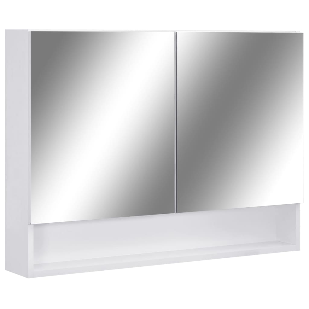 Image of vidaXL LED Bathroom Mirror Cabinet White 80x15x60 cm MDF